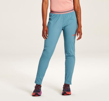 Hoka One One Wind Pant - Calças Justas Mulher Azuis / Azuis | PT-q5D7Sqx